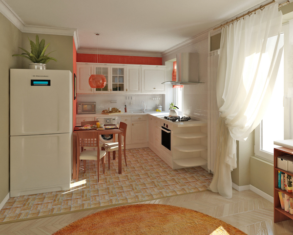 Белая кухня в хрущевской квартире